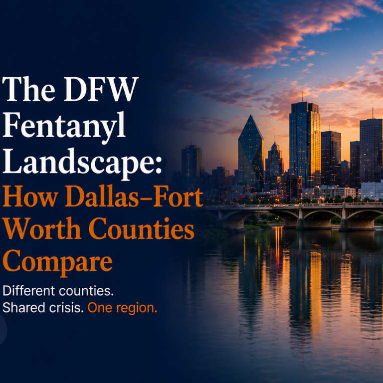 Crosswell Interventions featured image about fentanyl trends across Dallas-Fort Worth counties and professional intervention services in North Texas.